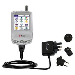Gomadic International Wall / AC Charger for the Handspring Treo 300 - Brand w/ TipExchange Technolog
