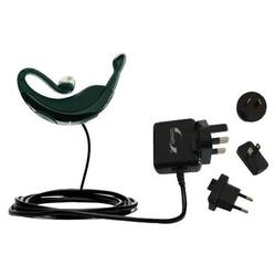 Gomadic International Wall / AC Charger for the Jabra BT250v - Brand w/ TipExchange Technology