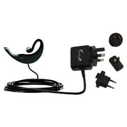 Gomadic International Wall / AC Charger for the Jabra BT500v - Brand w/ TipExchange Technology