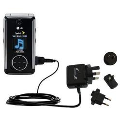 Gomadic International Wall / AC Charger for the LG Muziq - Brand w/ TipExchange Technology