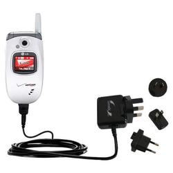 Gomadic International Wall / AC Charger for the LG UX245 - Brand w/ TipExchange Technology