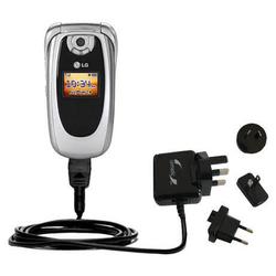 Gomadic International Wall / AC Charger for the LG VI-125 - Brand w/ TipExchange Technology