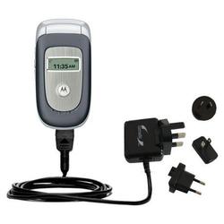 Gomadic International Wall / AC Charger for the Motorola V195 - Brand w/ TipExchange Technology