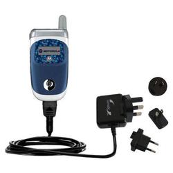 Gomadic International Wall / AC Charger for the Motorola V226 - Brand w/ TipExchange Technology