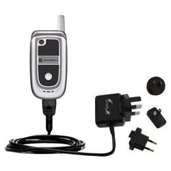 Gomadic International Wall / AC Charger for the Motorola V235 - Brand w/ TipExchange Technology