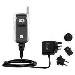 Gomadic International Wall / AC Charger for the Motorola V265 - Brand w/ TipExchange Technology