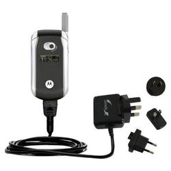 Gomadic International Wall / AC Charger for the Motorola V266 - Brand w/ TipExchange Technology