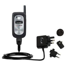 Gomadic International Wall / AC Charger for the Motorola V325 - Brand w/ TipExchange Technology