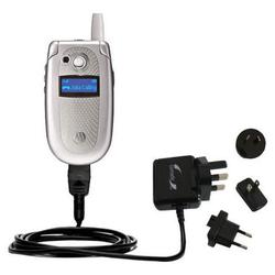 Gomadic International Wall / AC Charger for the Motorola V400 - Brand w/ TipExchange Technology