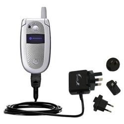 Gomadic International Wall / AC Charger for the Motorola V500 - Brand w/ TipExchange Technology