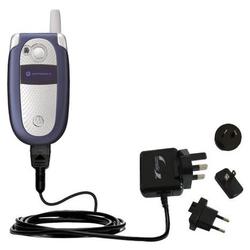 Gomadic International Wall / AC Charger for the Motorola V505 - Brand w/ TipExchange Technology
