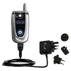 Gomadic International Wall / AC Charger for the Motorola V600 - Brand w/ TipExchange Technology