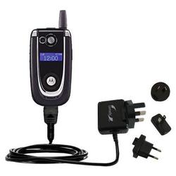Gomadic International Wall / AC Charger for the Motorola V620 - Brand w/ TipExchange Technology