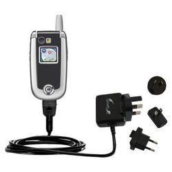 Gomadic International Wall / AC Charger for the Motorola V635 - Brand w/ TipExchange Technology