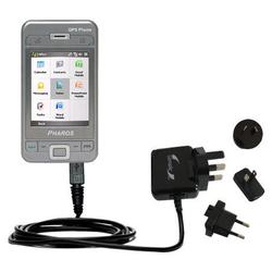 Gomadic International Wall / AC Charger for the Pharos PGS Phone 600 - Brand w/ TipExchange Technolo