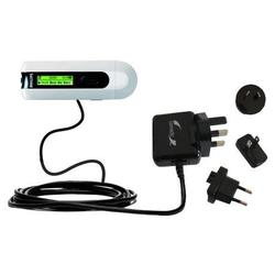 Gomadic International Wall / AC Charger for the Philips GoGear SA2100/37 - Brand w/ TipExchange Tech