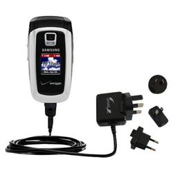 Gomadic International Wall / AC Charger for the Samsung SCH-A870 - Brand w/ TipExchange Technology