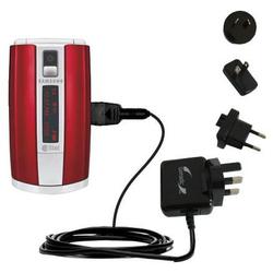 Gomadic International Wall / AC Charger for the Samsung SCH-R500 - Brand w/ TipExchange Technology