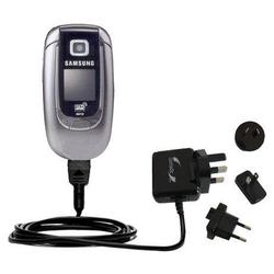 Gomadic International Wall / AC Charger for the Samsung SGH-E360 - Brand w/ TipExchange Technology