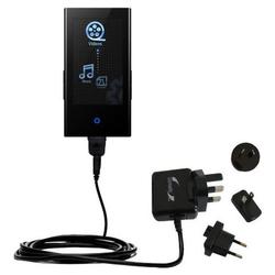 Gomadic International Wall / AC Charger for the Samsung YP-P2QB - Brand w/ TipExchange Technology