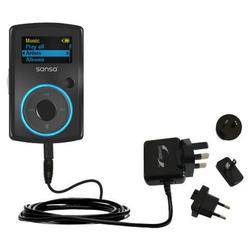 Gomadic International Wall / AC Charger for the Sandisk Sansa Clip - Brand w/ TipExchange Technology