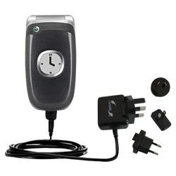 Gomadic International Wall / AC Charger for the Sony Ericsson Z300i - Brand w/ TipExchange Technolog