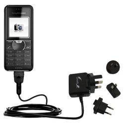 Gomadic International Wall / AC Charger for the Sony Ericsson k205a - Brand w/ TipExchange Technolog
