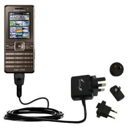 Gomadic International Wall / AC Charger for the Sony Ericsson k770i - Brand w/ TipExchange Technolog