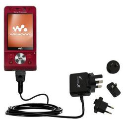 Gomadic International Wall / AC Charger for the Sony Ericsson w918c - Brand w/ TipExchange Technolog
