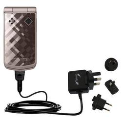 Gomadic International Wall / AC Charger for the Sony Ericsson z555a - Brand w/ TipExchange Technolog