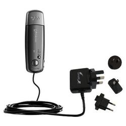 Gomadic International Wall / AC Charger for the Sony Walkman NW-E005 - Brand w/ TipExchange Technolo