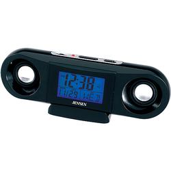 Jensen SMPS-100-BK Portable Speaker Clock with Time, Alarm, Date and Day