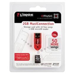 Kingston 2GB MusiConnection Starter Pack: microSD card + USB Card Reader + Music