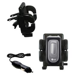 Gomadic LG 3450 Auto Vent Holder with Car Charger - Uses TipExchange