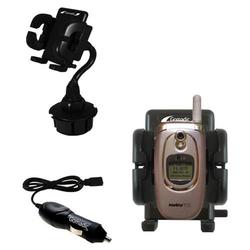 Gomadic LG AX-4270 Auto Cup Holder with Car Charger - Uses TipExchange