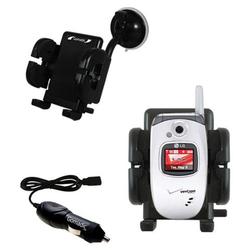 Gomadic LG AX245 Auto Windshield Holder with Car Charger - Uses TipExchange