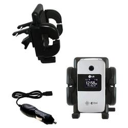 Gomadic LG AX275 Auto Vent Holder with Car Charger - Uses TipExchange