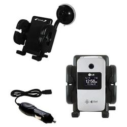 Gomadic LG AX275 Auto Windshield Holder with Car Charger - Uses TipExchange
