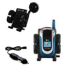Gomadic LG AX390 Auto Windshield Holder with Car Charger - Uses TipExchange