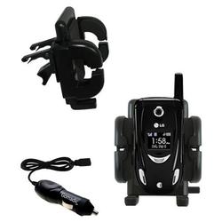 Gomadic LG AX490 Auto Vent Holder with Car Charger - Uses TipExchange