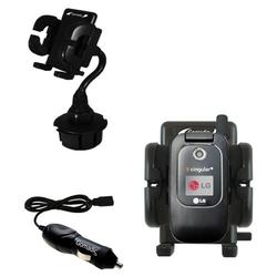Gomadic LG CU400 Auto Cup Holder with Car Charger - Uses TipExchange