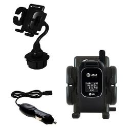 Gomadic LG CU405 Auto Cup Holder with Car Charger - Uses TipExchange