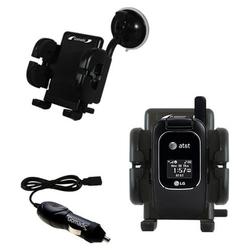 Gomadic LG CU405 Auto Windshield Holder with Car Charger - Uses TipExchange