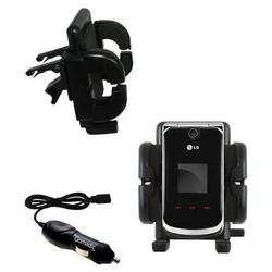 Gomadic LG KG810 Auto Vent Holder with Car Charger - Uses TipExchange