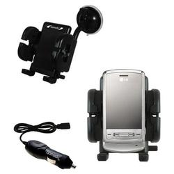 Gomadic LG KG970 Shine Auto Windshield Holder with Car Charger - Uses TipExchange