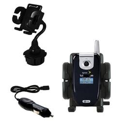Gomadic LG LX-350 Auto Cup Holder with Car Charger - Uses TipExchange