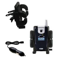 Gomadic LG LX-350 Auto Vent Holder with Car Charger - Uses TipExchange