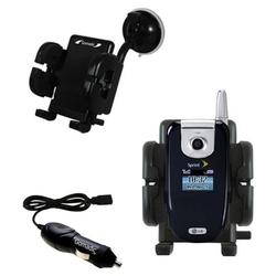 Gomadic LG LX-350 Auto Windshield Holder with Car Charger - Uses TipExchange