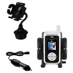 Gomadic LG LX-550 Auto Cup Holder with Car Charger - Uses TipExchange