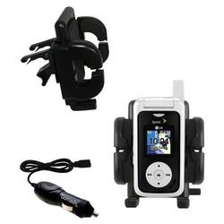 Gomadic LG LX-550 Auto Vent Holder with Car Charger - Uses TipExchange